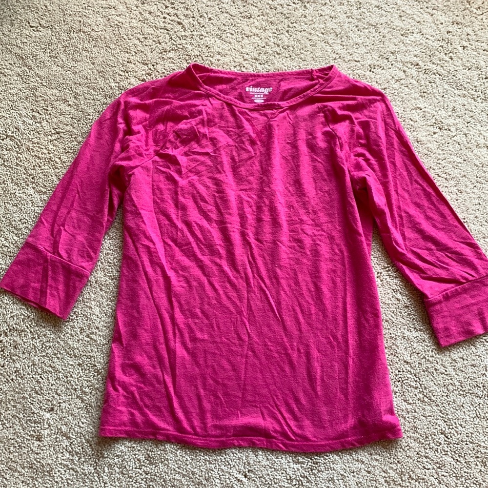 Bright pink 3/4 sleeve shirt top Old Navy vintage